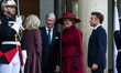 French President Emmanuel Macron and First Lady Brigitte receive King Philippe of the Belg...