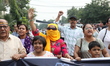Doctors and citizens shout slogans during a protest march demanding that India's West Beng...