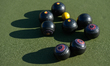 Lawn bowls on a bowling green around jack   at Leinster Bowling Club in Rathmines. The Le...