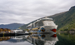 The AIDAnova cruise ship docked in the harbor of Flam, Norway, on September 17, 2024. Flam...