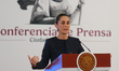 Mexico's President Claudia Sheinbaum Pardo speaks during a briefing conference where the s...