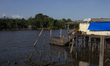 The scenery of the Afua waterfront at the mouth of the Amazon River in Afua, Para, Brazil,...