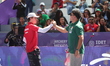 Mathias Fullerton of Denmark and Sebastian Garcia of Mexico compete during the quarterfina...