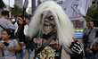 A woman dresses as an Iron Maiden during the Zombie March in Mexico City, Mexico, on Octob...