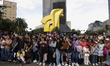 Dozens of people attend the Zombie March in Mexico City, Mexico, on October 19, 2024, whic...