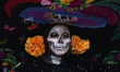 A woman dresses as a catrina during the Zombie March in Mexico City, Mexico, on October 19...