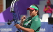 Andrea Maya Becerra of Mexico competes against Elisa Roner of Italy (not in picture) durin...