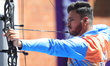 Prathamesh Balchandra Fuge of India competes against Mathias Fullerton of Denmark (not in...