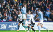 Luis Binks of Coventry is in action in the air during the Sky Bet Championship match betwe...