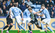 Kenzo Goudmijn of Derby County is in attacking action during the Sky Bet Championship matc...