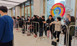 Customers who order Mate X6 foldable screen phones line up in batches at Huawei's global f...