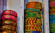 Colorful bangles are displayed at a shop in the Bhutia Bazaar (Tibetan Market) in Nainital...