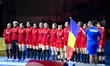 Team Romania plays against Czechia during the Women's EHF EURO 2024 in Fonix Arena, Debrec...