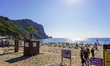 Tourists relax on Damlatas Beach of the Mediterranean Sea in Alanya, Turkey, on November 3...