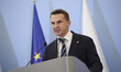 Polish Minister for European Affairs Adam Szlapka speaks during the presentation of the pr...