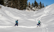People hike in the Alps in Mittenwald, Bavaria, Germany, on December 21, 2024. 