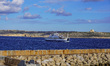 A ferry between the islands of Malta and Gozo via the Gozo Channel is seen in Cirkewwa, Ma...