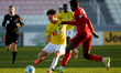 Martin Pecar of NK Bravo is challenged by Afeez Aremu of 1. FC Kaiserslautern during the c...