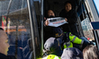 Twelve members of The Korean University Students Progressive Union are detained on a polic...
