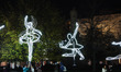 A general view of a light art installation during the preview of the Ballerina Sequence ex...