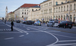 In Munich, Germany, on February 16, 2024, a convoy of police and security vehicles escorts...