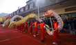 Artists stage a performance during an event organized by the Chinese Embassy in Kathmandu,...
