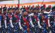 Indian armed forces, along with police and school children, perform the final dress rehear...