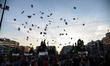 Protest outside the Parliament, in Athens, Greece, on May 8, 2016.