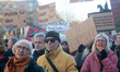 Ten thousand people take part in a large demonstration against CDU leader Friedrich Merz's...