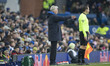 Everton F.C. manager David Moyes gesticulates during the Emirates FA Cup Fourth Round matc...