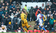 Matt Doherty of Wolves is in action, chased by Augustus Kargbo of Blackburn Rovers during...