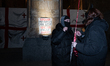 On February 18, 2025, in Tbilisi, Georgia, thousands of demonstrators block Rustaveli Aven...