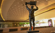 EDMONTON, CANADA - FEBRUARY 25: A view of the Wayne Gretzky statue on the sidewalk outsid...