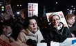 A protest march goes to the parliament with parents of dozens of arrested participants for...
