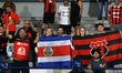 Fans of the Alajuelense team are present at the end of the first leg match of the Round of...