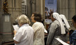 Catholic faithful attend a mass at Catedral Metropolitana Se to receive ashes during Ash W...