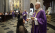 Catholic faithful attend a mass at Catedral Metropolitana Se to receive ashes during Ash W...