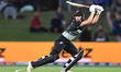 New Zealand's Emma McLeod bats during the first Twenty20 international cricket match betwe...