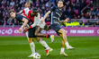 AZ Alkmaar midfielder Wouter Goes, AFC Ajax Amsterdam forward Brian Brobbey, and AZ Alkmaa...