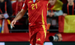 Mikel Oyarzabal of Spain celebrates after scoring the team's first goal during the UEFA Na...