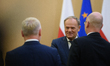 Polish Prime Minister Donald Tusk arrives at a meeting with the social side to discuss and...