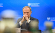 Polish Prime Minister Donald Tusk looks on during a meeting with the entrepreneurs' social...