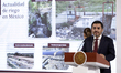 The Director of the National Water Commission, Efrain Morales Lopez, speaks during a brief...
