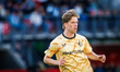 Feyenoord defender Gijs Smal participates in the match between AZ and Feyenoord at the Afa...