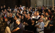 Catholic faithful attend the Mass of the Washing of the Feet on Holy Thursday for the comm...