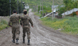 Members of NKR Defense Army during their stay inside a destroyed Talish village situated n...
