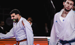 Taha Tariq, Egypt national team player (red), participates in the Karate World Championshi...