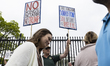 Demonstrators gather during an anti-Trump protest in front of the White House in Washingto...