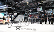 The flying car eVTOL is displayed at the XPeng booth at the 2025 Shanghai Auto Show in Sha...