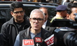 Chief Minister Omar Abdullah talks to the media after participating in the funeral of Adil...